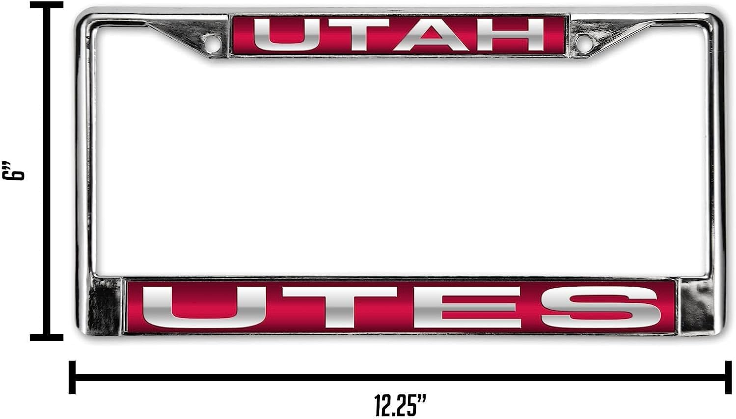 Utah Utes Chrome Metal Laser Cut License Plate Frame - Set of 2 Frames
