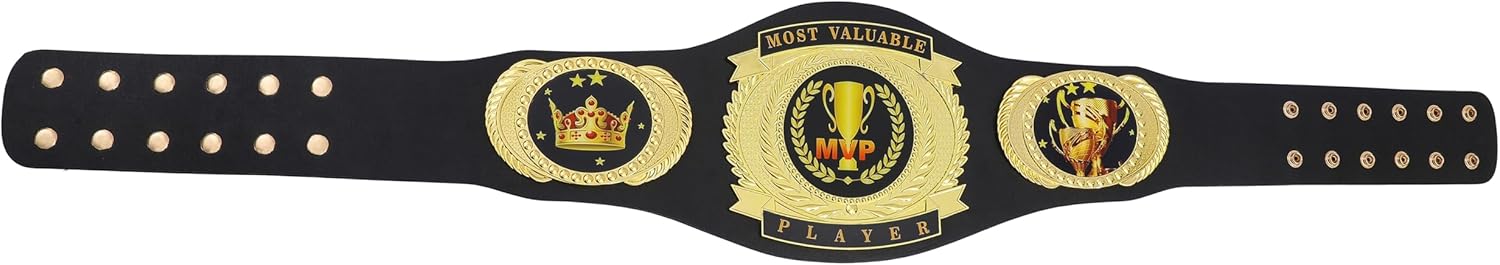 MVP Belt Most Valuable Player Championship Belt Trophy Award Gift - Football, baseball, softball, soccer, basketball, esports, fantasy sports, hockey tournament or League Winner Champion Belt