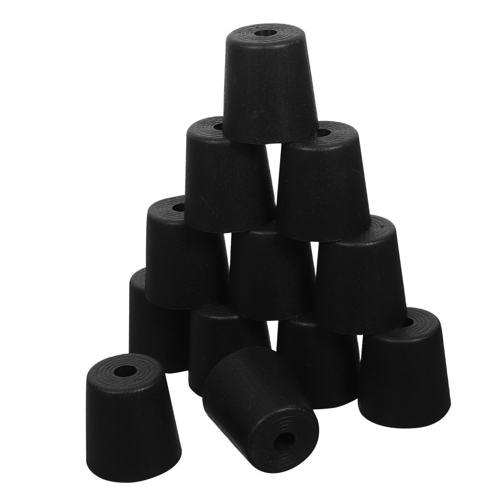 Patas de sofá cónicas Operitacx: juego de 12 pies de plástico negro para reparación de muebles