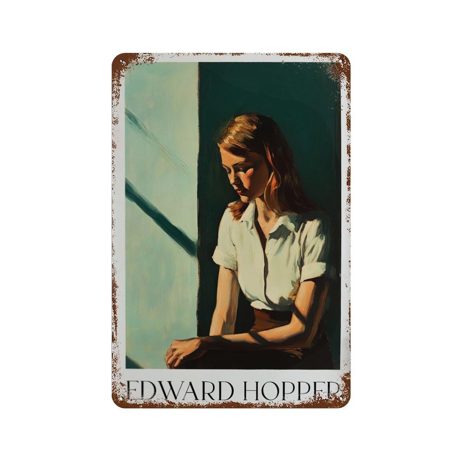 xiaoxiaoshen Edward Hopper Mid Century Modern. American Realism.3 Wall Decor Art Metal Tin Poster Modern Home Decor Art Home Bar Shop Decorations Vintage Sign 30x20cm