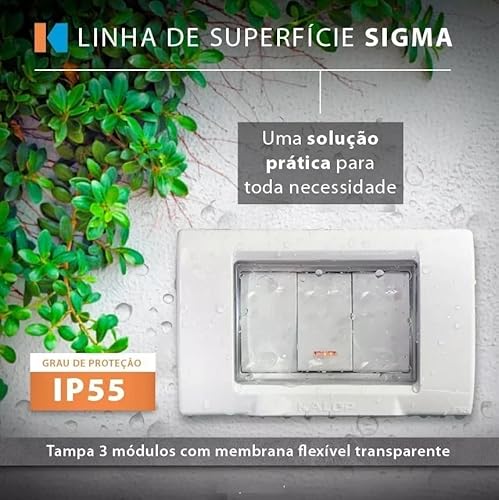 Tomada Dupla 20amp 4x2 A Prova D'agua Tempo Ip55 Kalop
