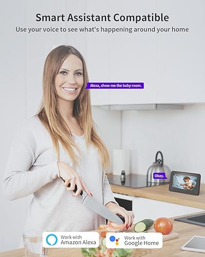 Miniatura 5 de Xbro Cámara de seguridad y monitor de bebé, cámara interior WiFi HD 1080P incluye visión nocturna, detección de movimiento y sonido, audio de 2