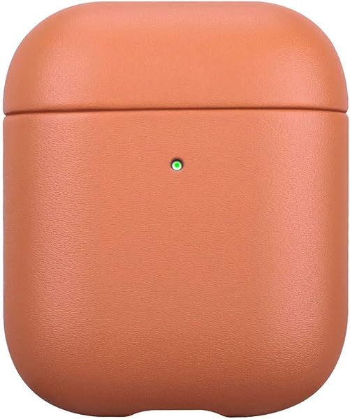 Haobobro Étui en Cuir Compatible avec Apple AirPods 2 et 1 - Fabriqué à la Main - Cover Protection AirPods 2e Génération - Housse Coque - Marron - 1