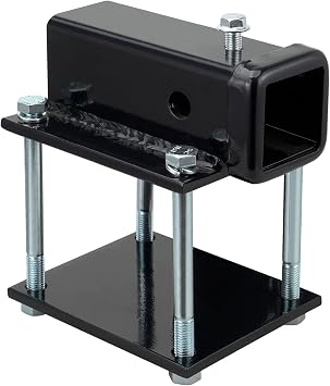 Bolt-on RV Bumper Hitch Receiver Adapter for 4-4.5 Beams,2 Receiver Opening, Trailer Rear Bumper for Camper Bike Racks Cargo Carriers