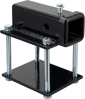 Bolt-on RV Bumper Hitch Receiver Adapter for 4-4.5'' Beams,2'' Receiver Opening, Trailer Rear Bumper for Camper Bike Racks Cargo Carriers