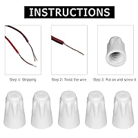 Vista 4 de Zonon 36 piezas de conectores de alambre de cerámica grandes tuercas de cerámica blancas 18-8 AWG conectores de alambre de alta temperatura