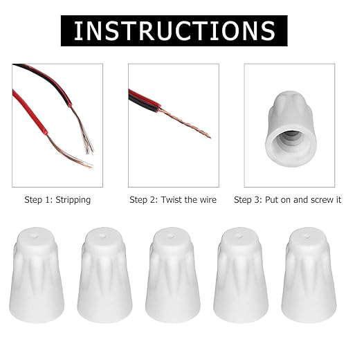 Miniatura 4 de Zonon 36 conectores de alambre de cerámica, tuercas de cerámica blancas de 18-8 AWG, conectores de alambre de alta temperatura, conectores de