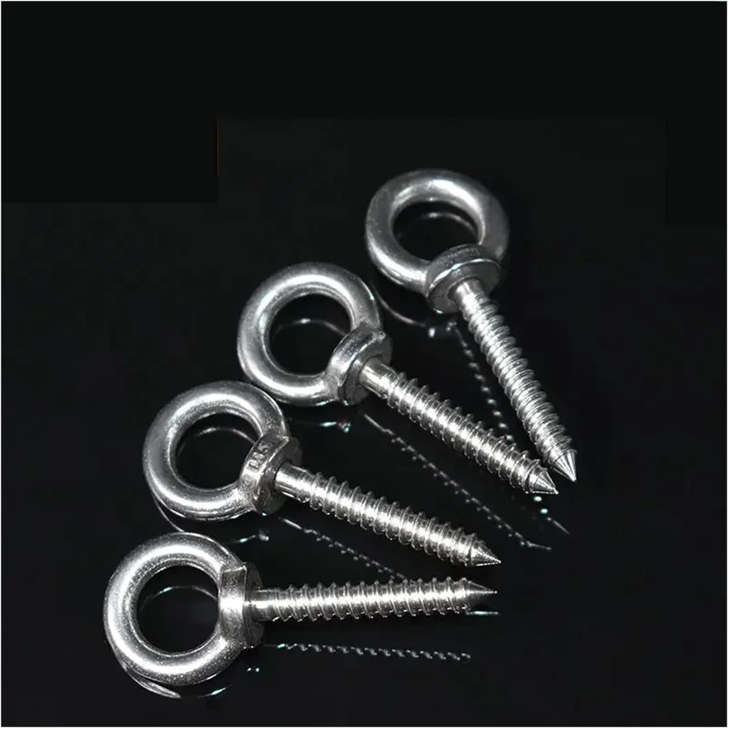 10pcs 304 Stainless Steel Lifting Ring Sheep-Eye Round Ring Hooks Self Tapping Screws M4 M5 M6 M8(M4X20)