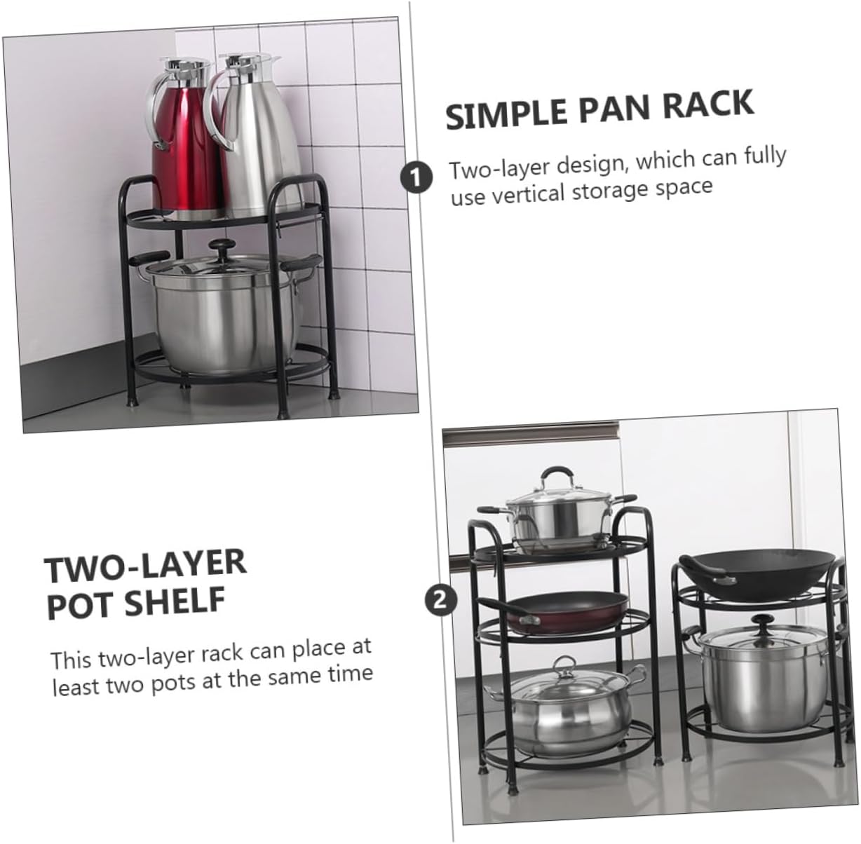 PRETYZOOM 1pc Hanging Pot Rack Pan Storage Pantry Organizers Storage Kitchen Rack Pot