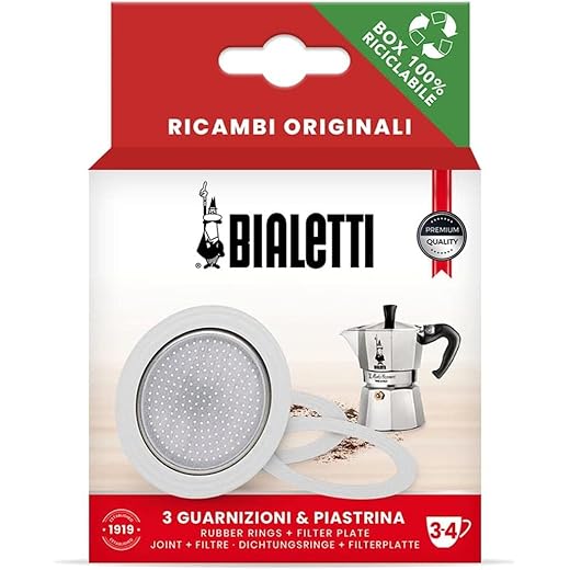 Bialetti Spare Parts Includes 3 Gaskets and 1 Plate Compatib