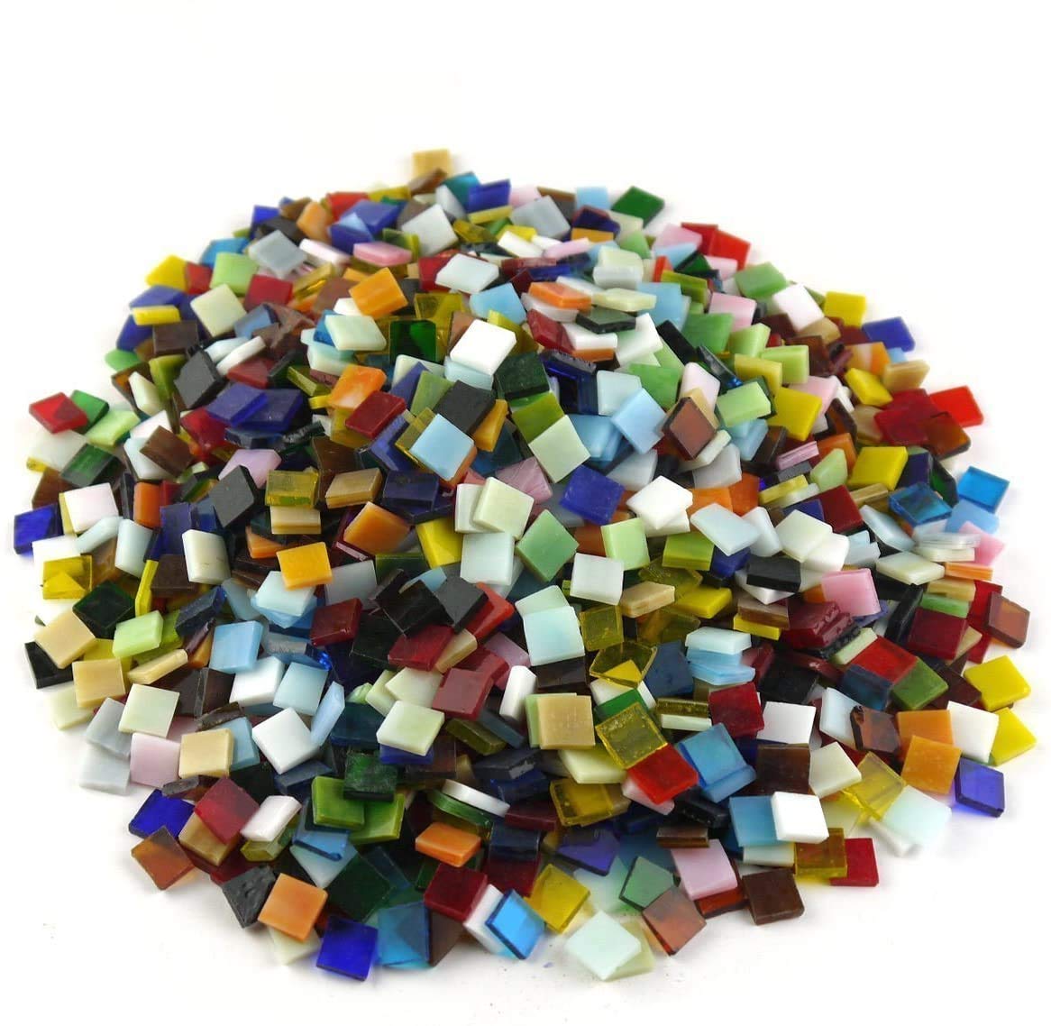 Azulejos de mosaico de vidrio vítreo de varios colores para decoración del hogar y suministros de manualidades, 0.4 x 0.4 pulgadas, 500 piezas, 10.58 oz