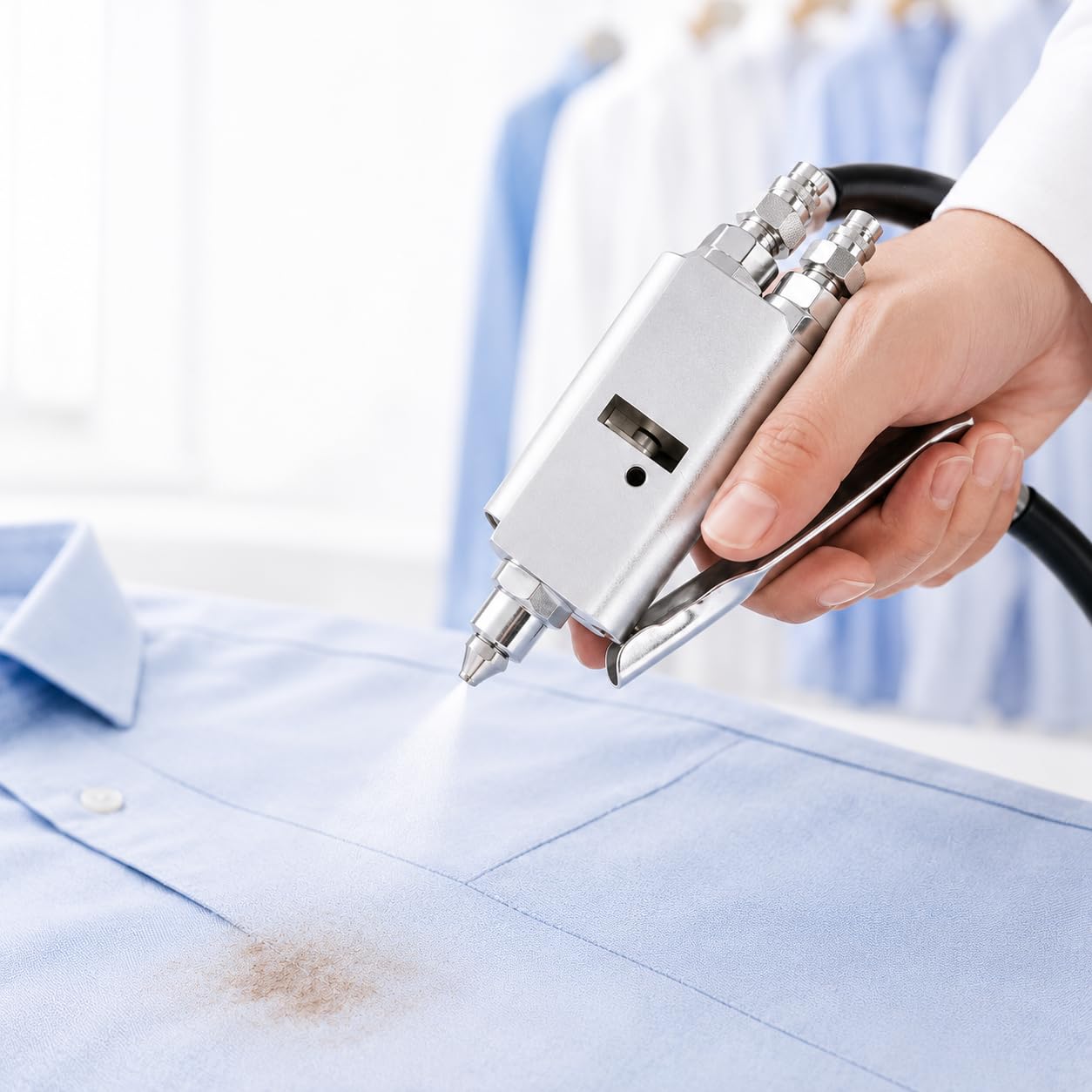 Pistola de manchas neumática para ropa
