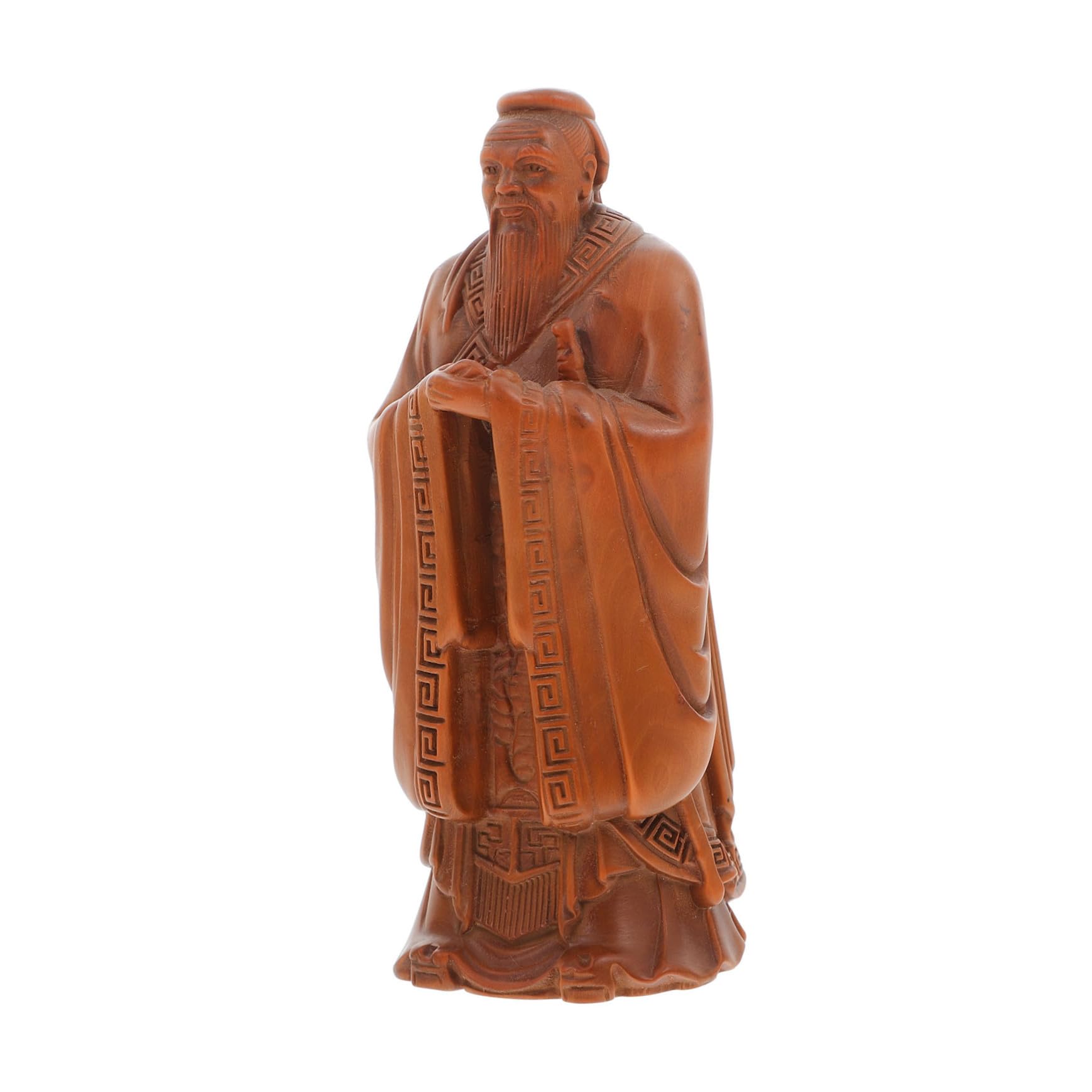 Statue de Confucius en bois sculpté, cadeau idéal pour amateurs d'histoire