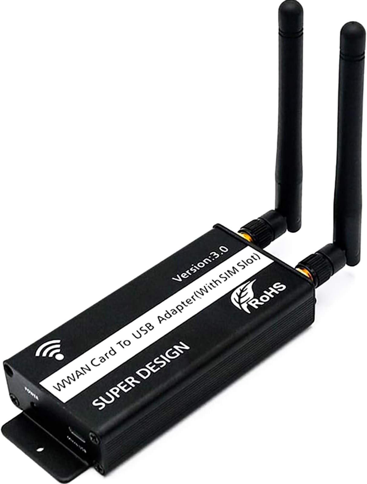 Mini Pcie to USB Adapter with SIM Card Slot for WWAN/LTE Module with Protection Box - Black