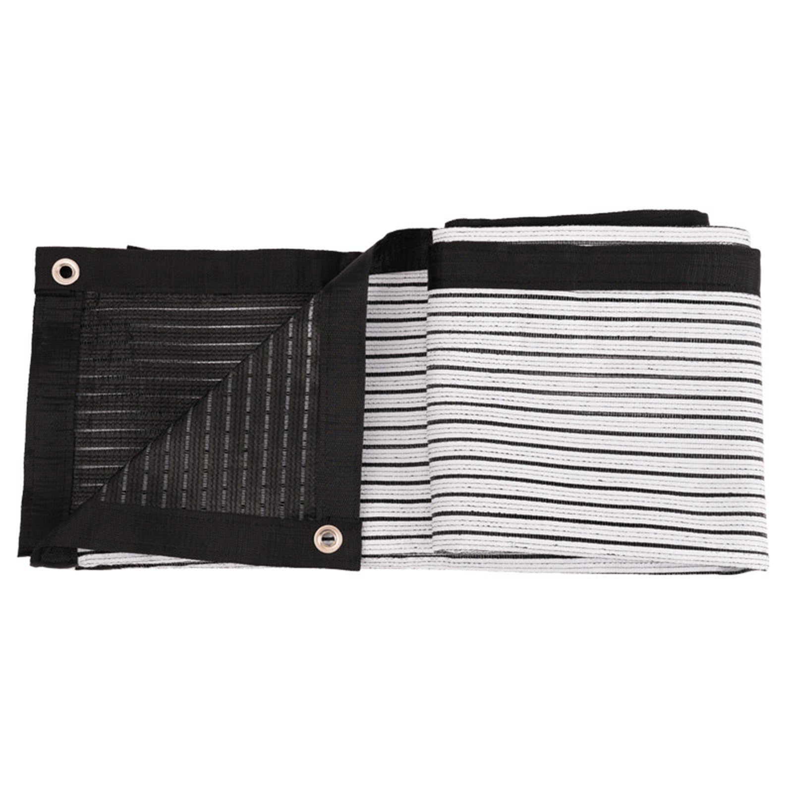 Filet en PEHD à rayures double face noir et blanc 4x20m pour ombrage 75%