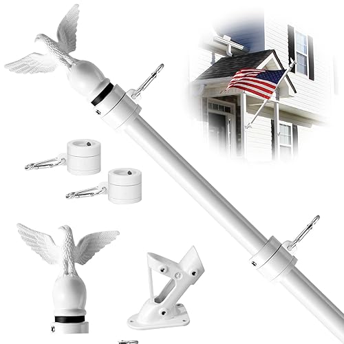 Flag Win 6FT Flag Pole Kit for House with Holder