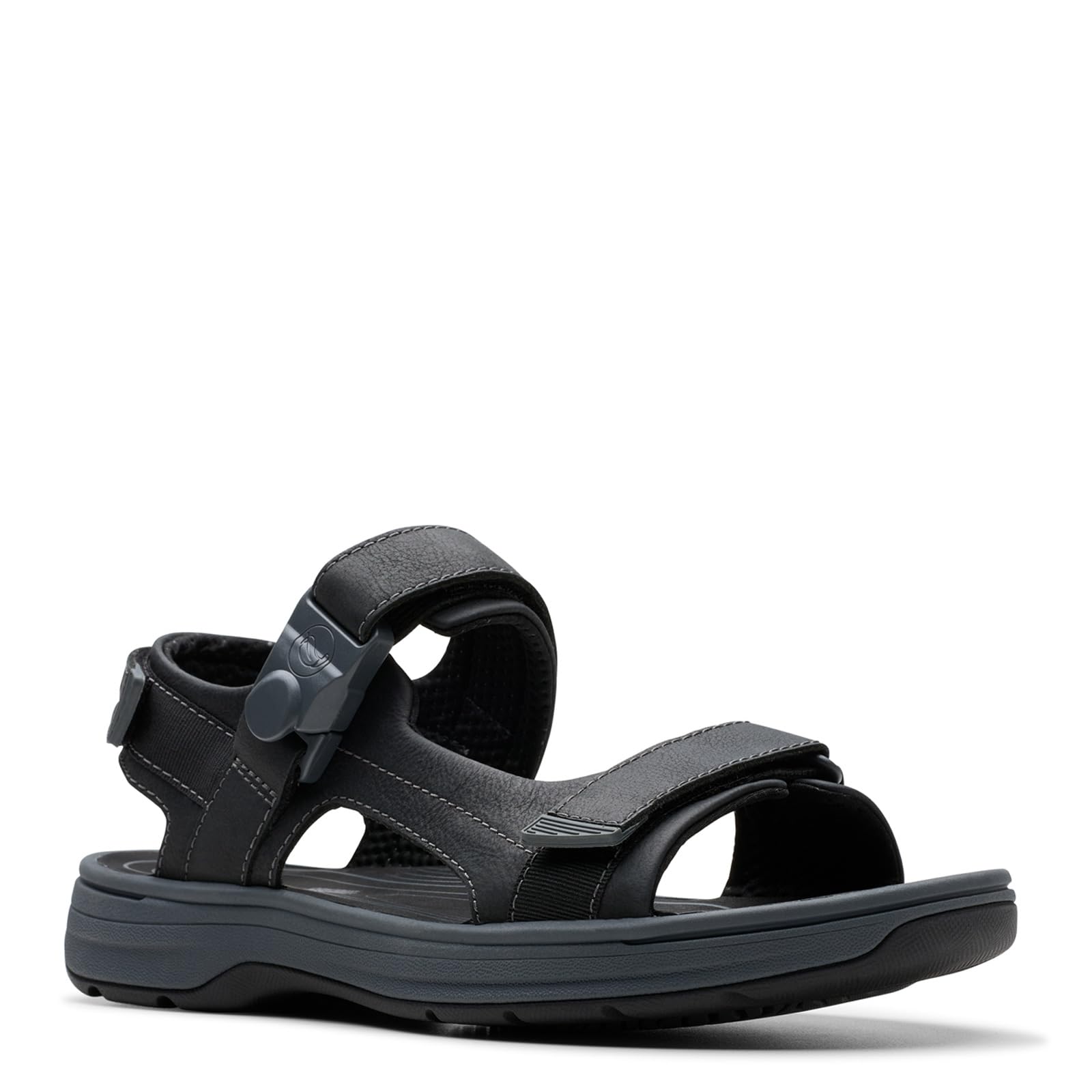 Clarks Saltway Trail mens Sandal 45.5 EU Wide Black Leather