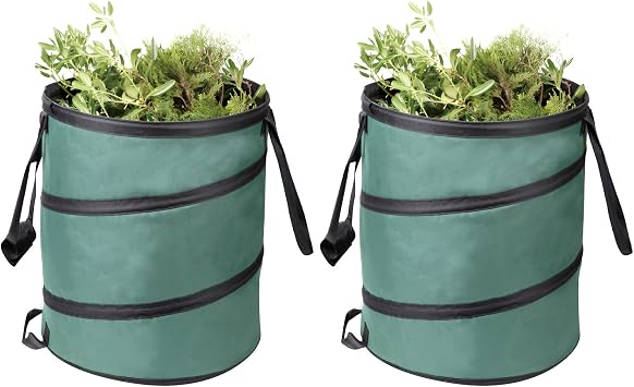 Garden Waste Bags Heavy Duty, with Handles Garden Sacks Rubbish Bag Reusable, Garden Sacks Heavy Duty, 85L 2pcs
