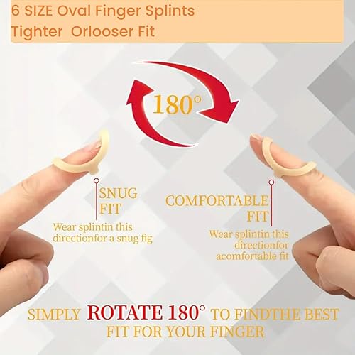 Miniatura 5 de Juego de 10 férulas y mangas ovaladas para dedos, 6 férula ovalada graduada para dedos y 4 fundas para dedos, soporte de supoort para dedo pulgar,