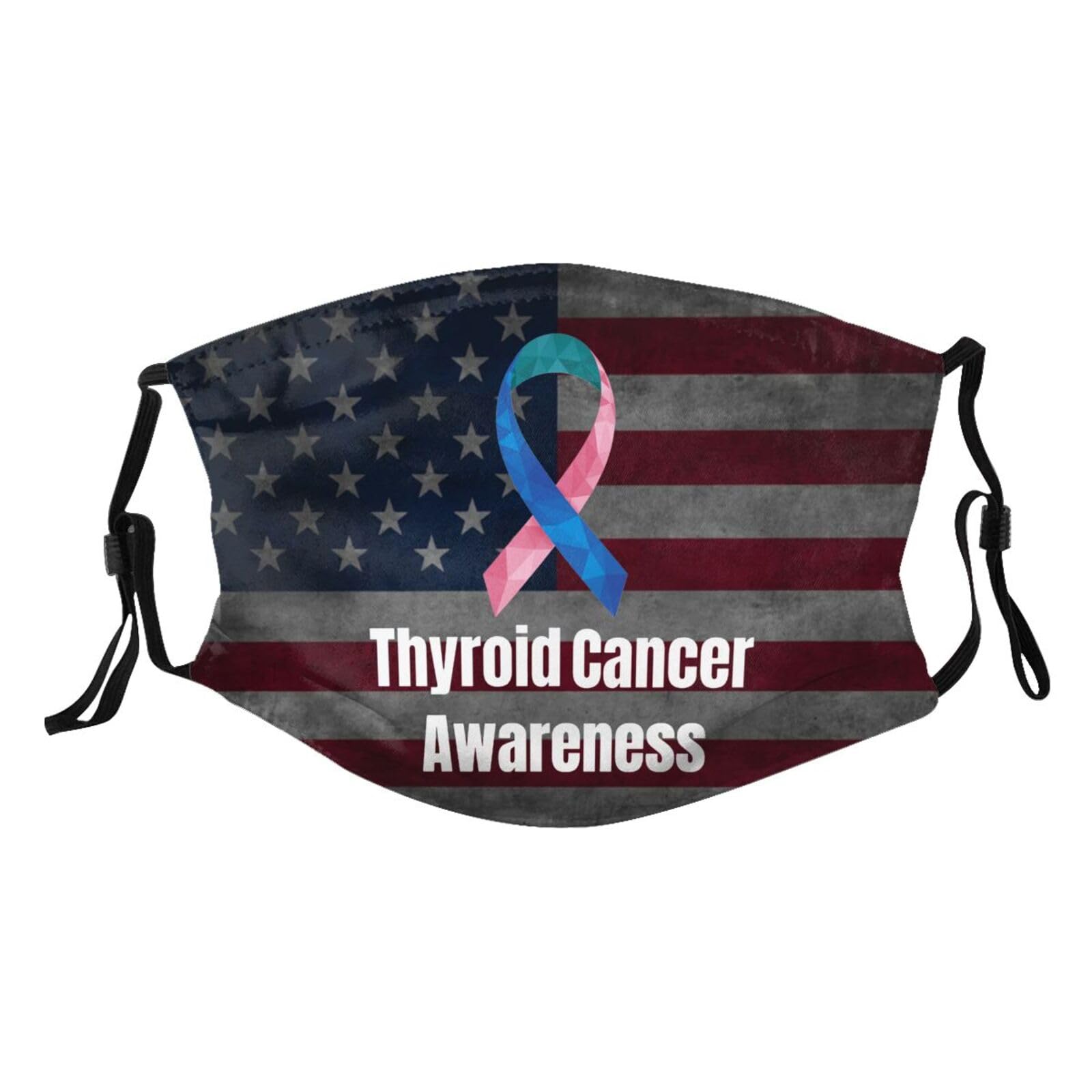 Thyroid Cancer Awareness Ribbon Adult Dust Mask Adjustable Dust Face with 2 Filter4869