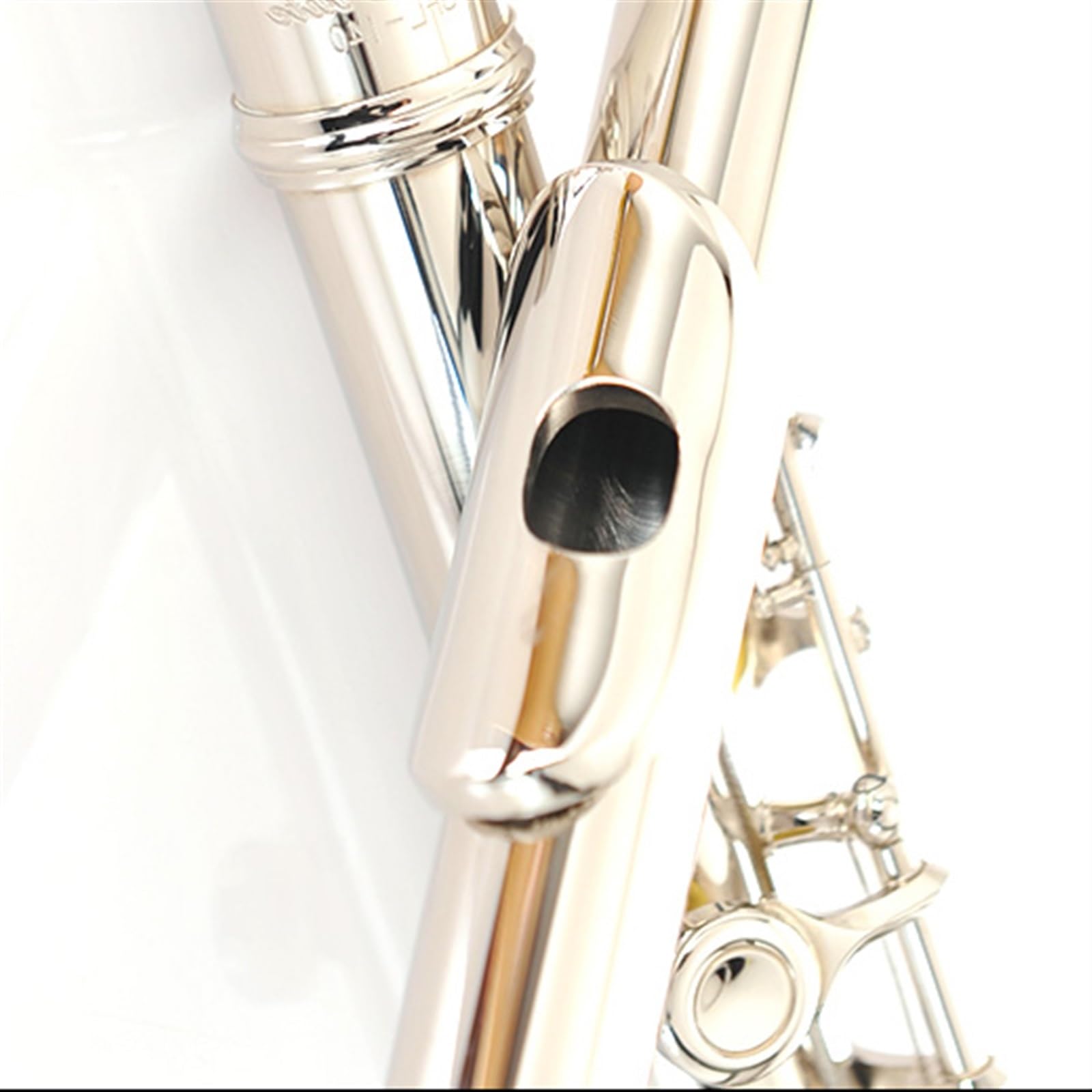 Classic Flûte Traversière Flûte Instrument 16 Trous Trou Fermé Maillechort Flûte Instrument Clé C Examen Débutant Majeur(Silver)