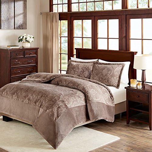JLA Home INC Kramer Textured Plush Comforter Mini Set Taupe King/Cal King