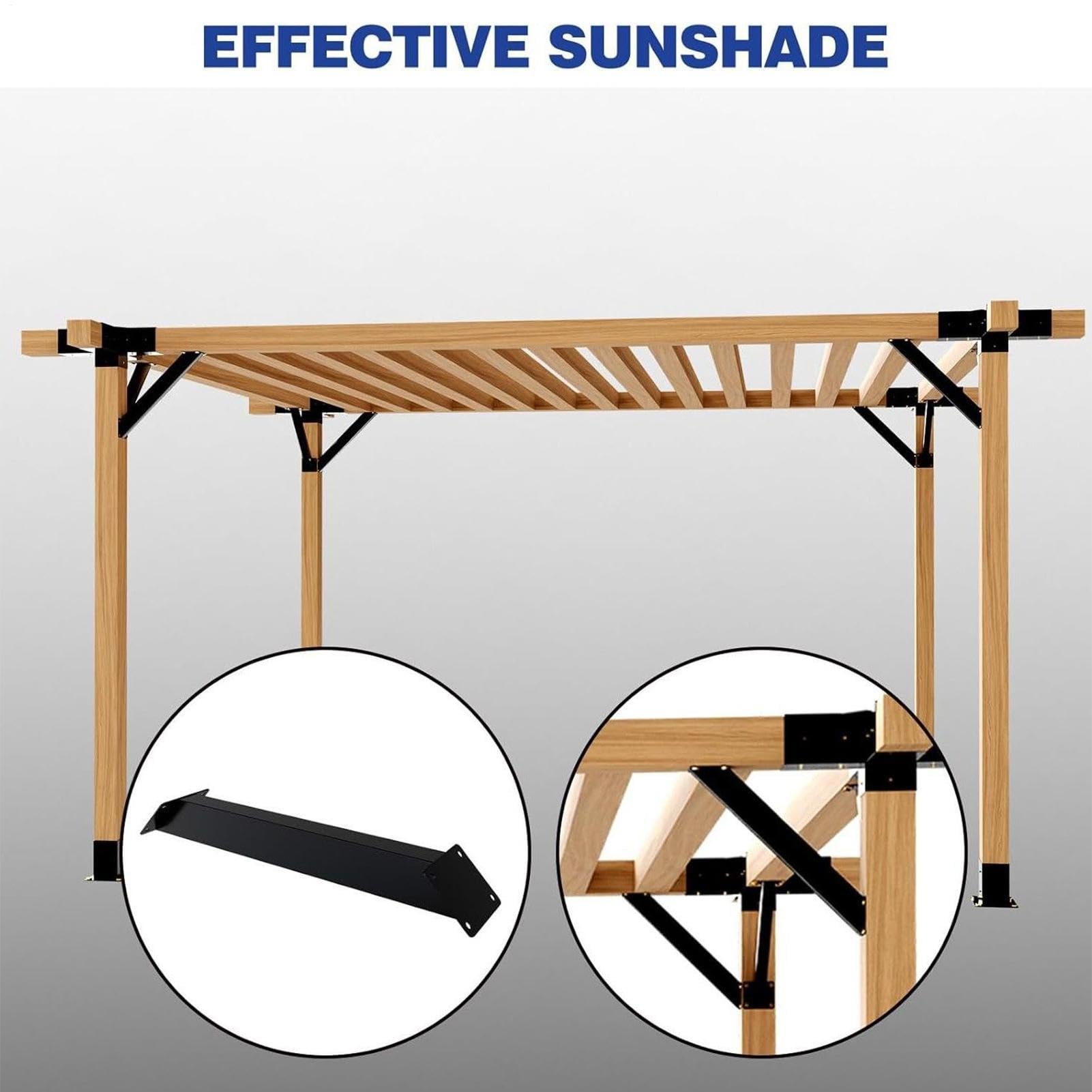 Supporto angolare a 45 gradi – Connettore per travi / connettori angolari in legno | Supporto angolare per travi in legno gazebo, set di supporto per parete angolare armadio cucina