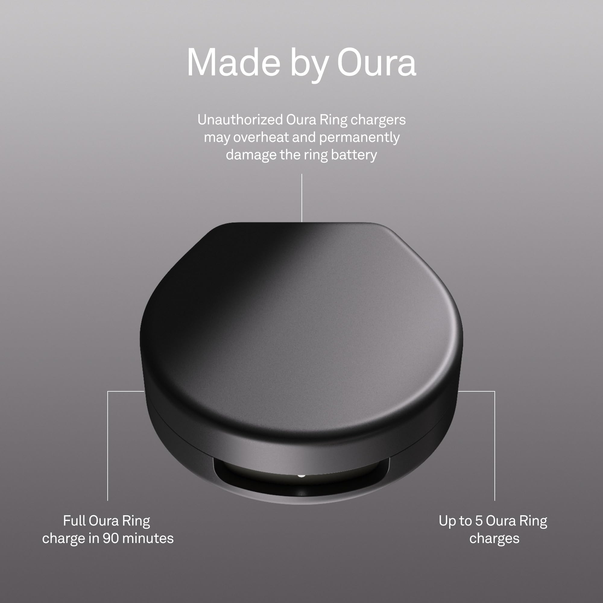 Oura Ring 4 Charging Case (USB-C Cable not included) - Dark Grey - Size 7 - Holds up to 5 charges / 1 month charge capacity, Recharge within 90 minutes — view 3
