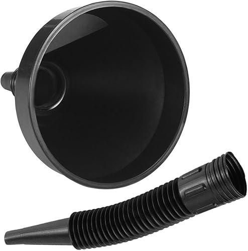 Miniatura 5 de 2 piezas para automóvil, motocicleta, barco, flexible, gran embudo, aceite, agua, gas, boquilla de combustible, color negro