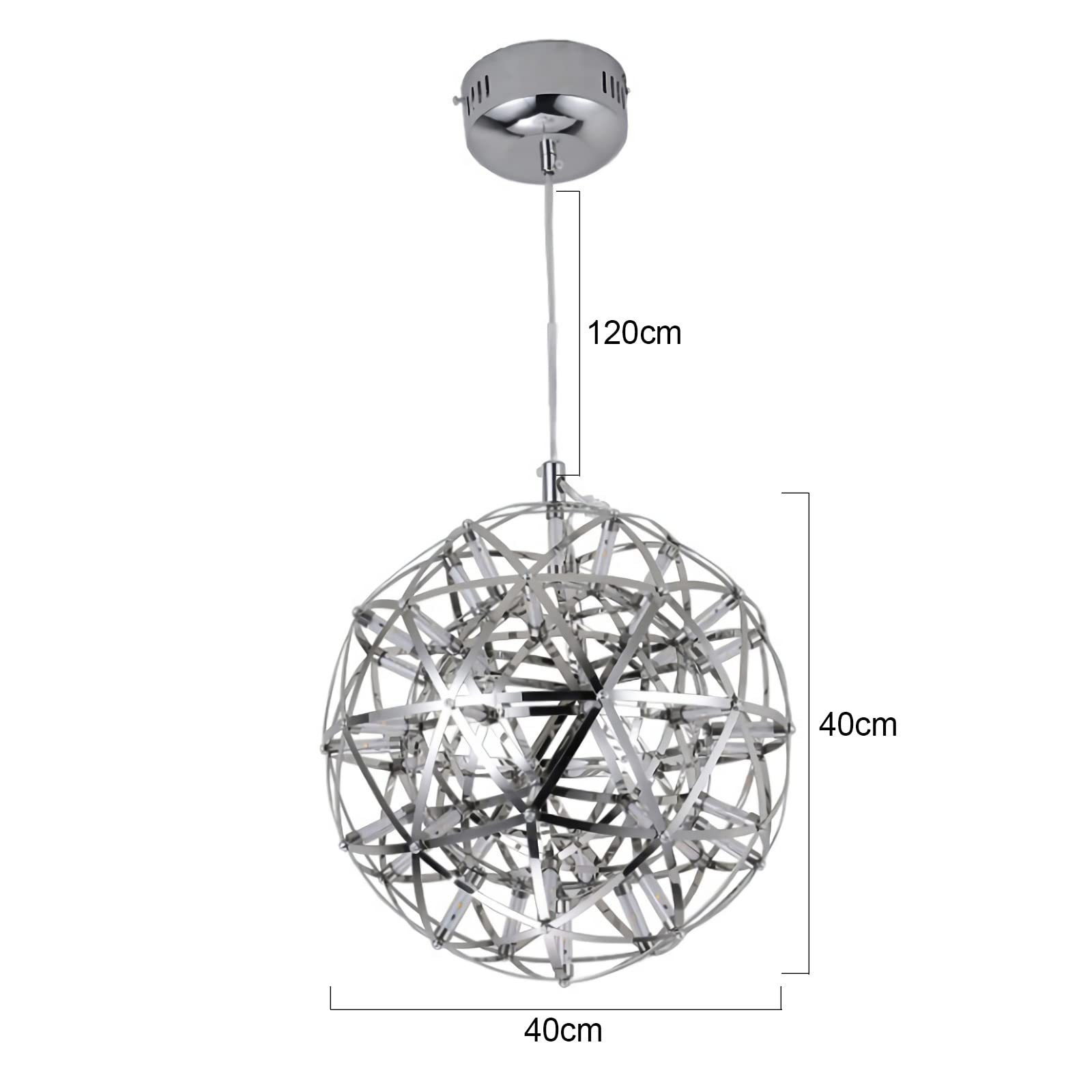 Spark Ball Lampa wisząca LED okrągłe światło sufitowe 40cm 6500K