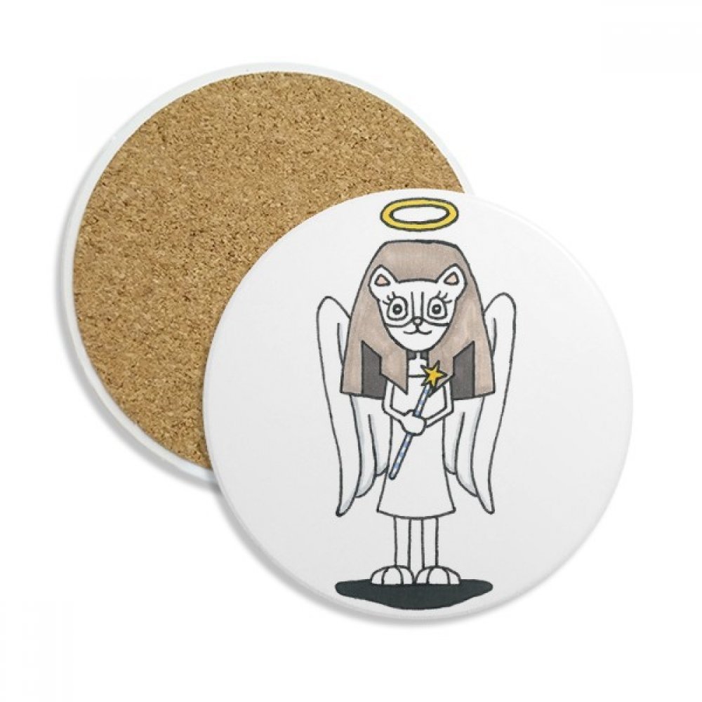Coaster en céramique cadeau idéal motif Bastet - Coffret de 2 pièces pour amateurs de thé