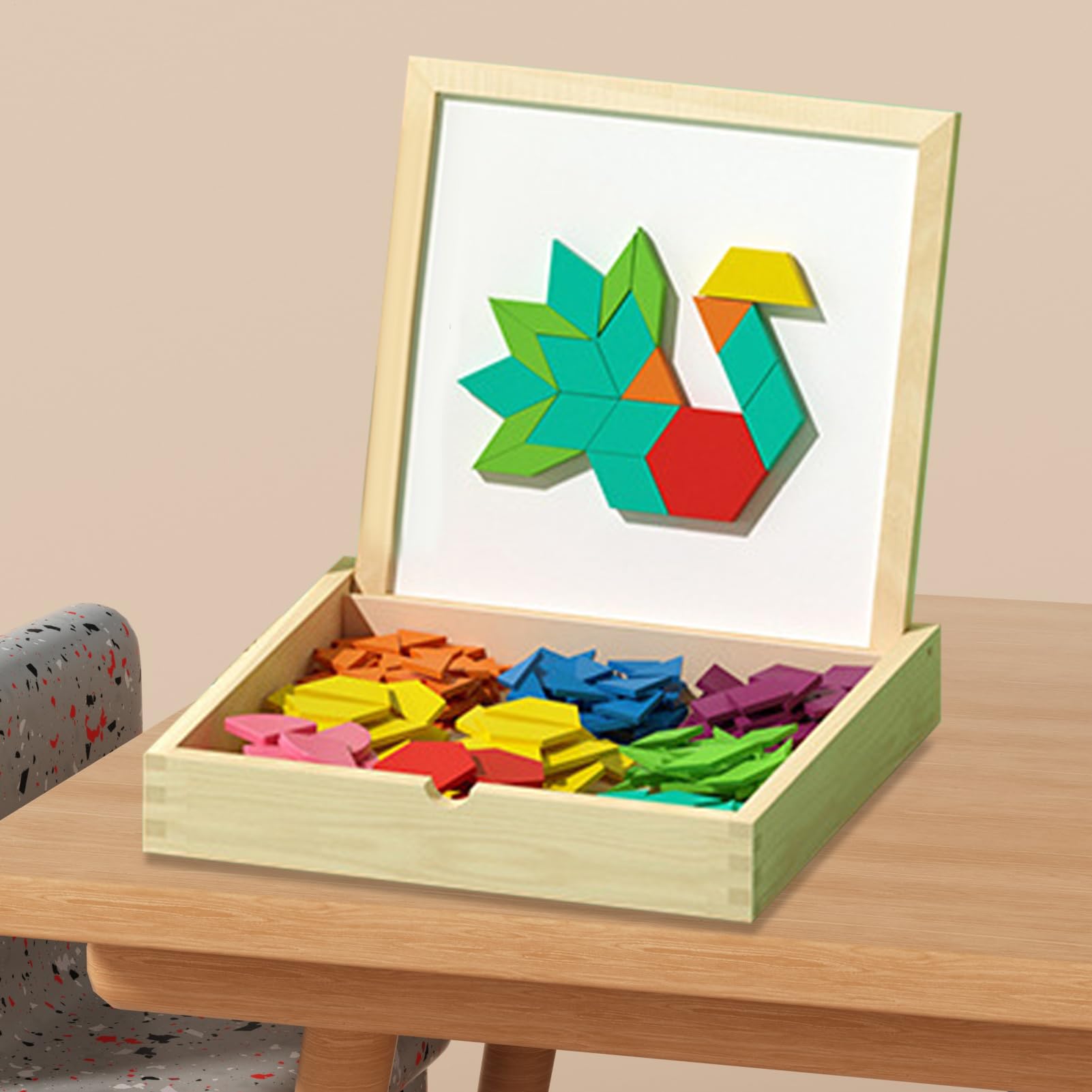 Drewniane Klocki Puzzle Wzory Do wczesnej nauki matematyki i geometrii