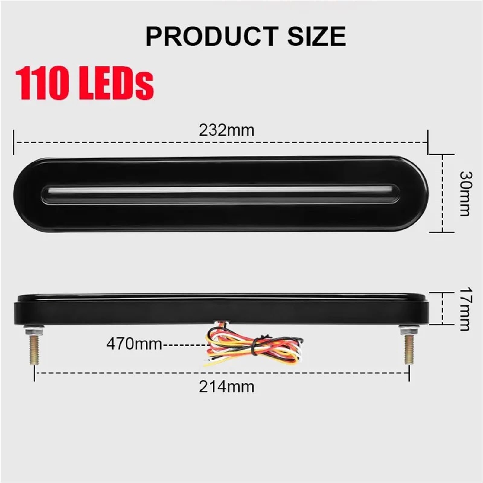 Lámpara Indicadora Luces Freno 12V Y 24V para Camiones, Remolques, Barcos Y Camiones, Luces Traseras 19LED, Lámpara Señal Giro Resistente Al Agua Luz Trasera Coche(4 Piece LED 55 124mm)