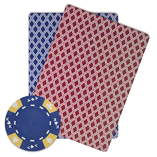Brybelly 50 Blue Ace King Suited Clay Composite 14 Gram Poker Chips