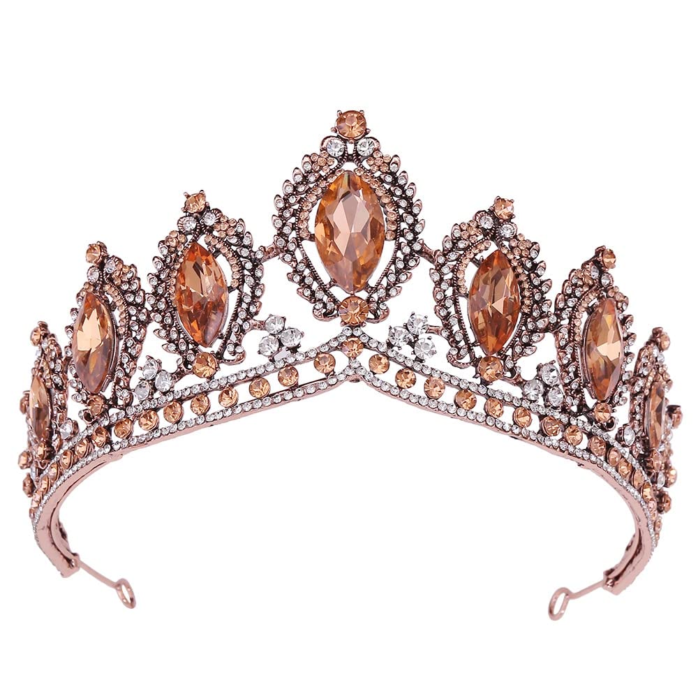 Handgemaakt Antieke bronzen bruiloftskronen tiaras prinses koningin