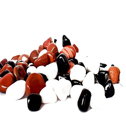 Power Stone Decorative Coloured Asymmetric Marble Stone Pebbles for Vase Filler Plant Pots Home Aquarium Fish Tanks Landscape Outdoor Garden Decoration (Brown, Black & White, 5 Kg)