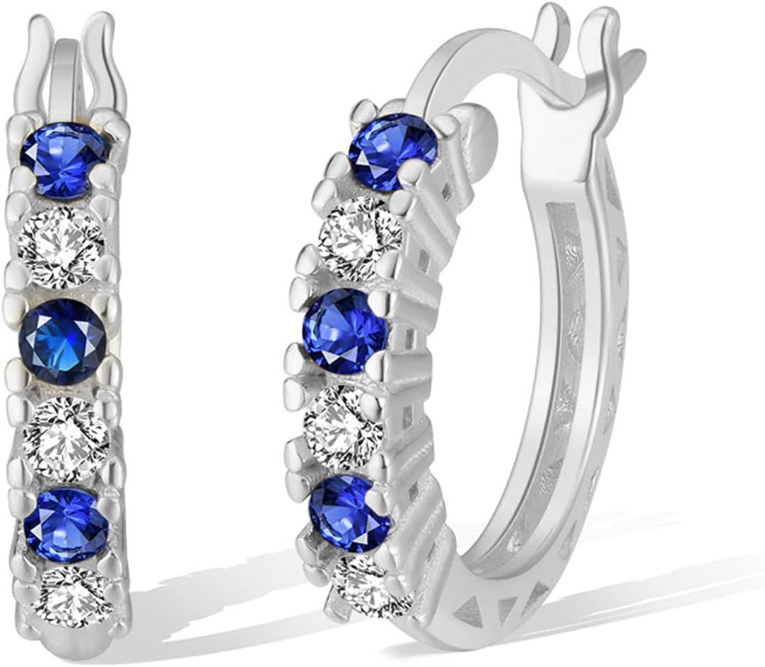 Crystal Hoop Earrings for Women Sparkly Sterling Silver U Shaped Cubic Zirconia Lightweight Huggie Earrings Birthday Wedding Valentine's Day Jewelry