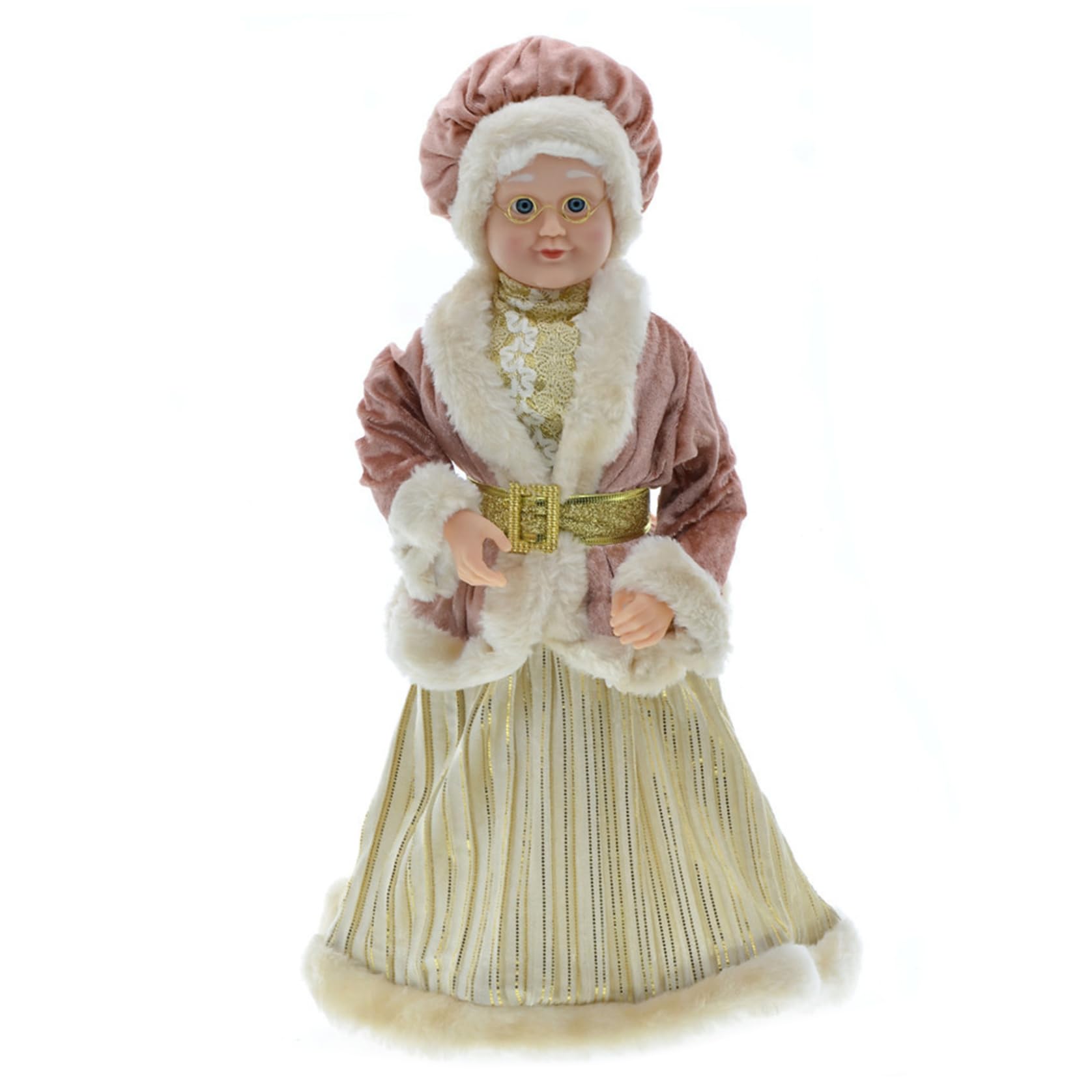 Dorccsi Mrs. Claus Santa Claus Figures 17.7 Inch Realistic Genial Grandmather Christmas Cute Doll Ornament For Window Table Deorations Gift Mrs. Mr And Mrs Father