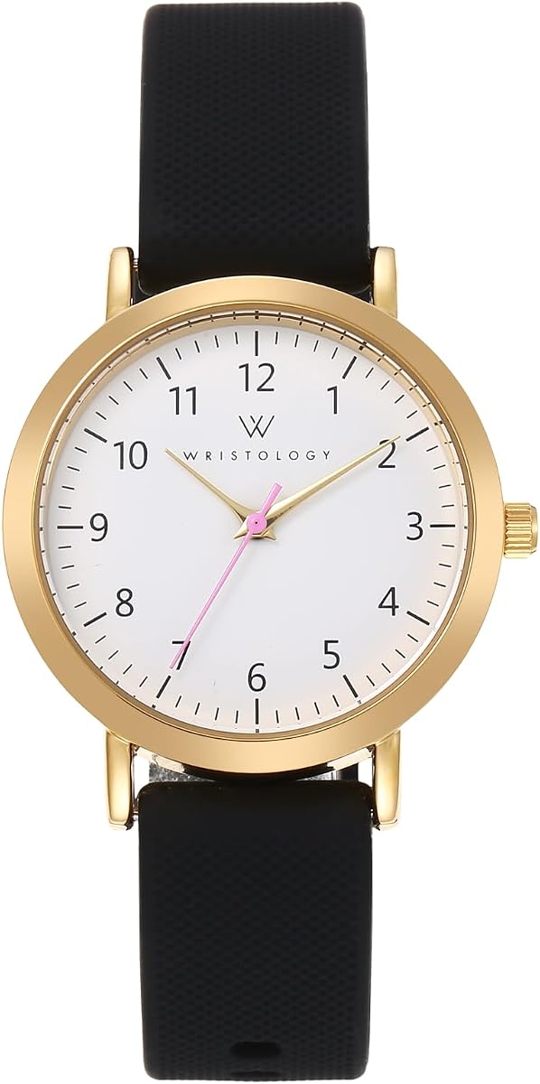 Cara grande Números Reloj de mujer - Correa de silicona intercambiable - Cara analógica fácil de leer con segunda mano para mujeres, enfermeras, maestros, personas mayores, Olivia