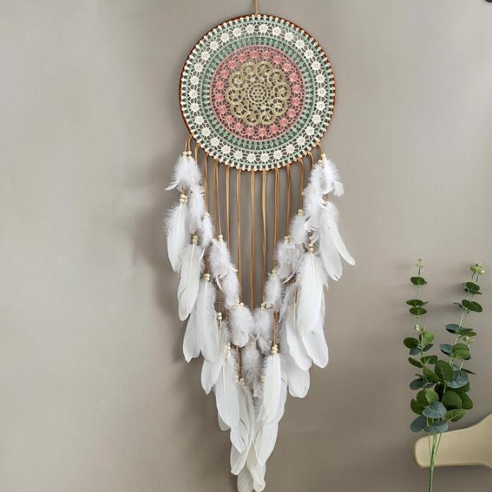 Malicosmile Large Colorful Dream Catcher - 30cm Handmade Wall Hanging With Feathers For Bedroom Decor