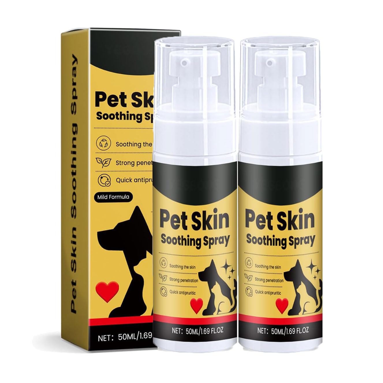 Sovtay Pet Skin Treatment Spray, Pet Skin Soothing Spray, Itch Relief Sprays & Hot Spot Treatment, Helps Alleviate Allergies Dry Itchy Skin (2pcs)