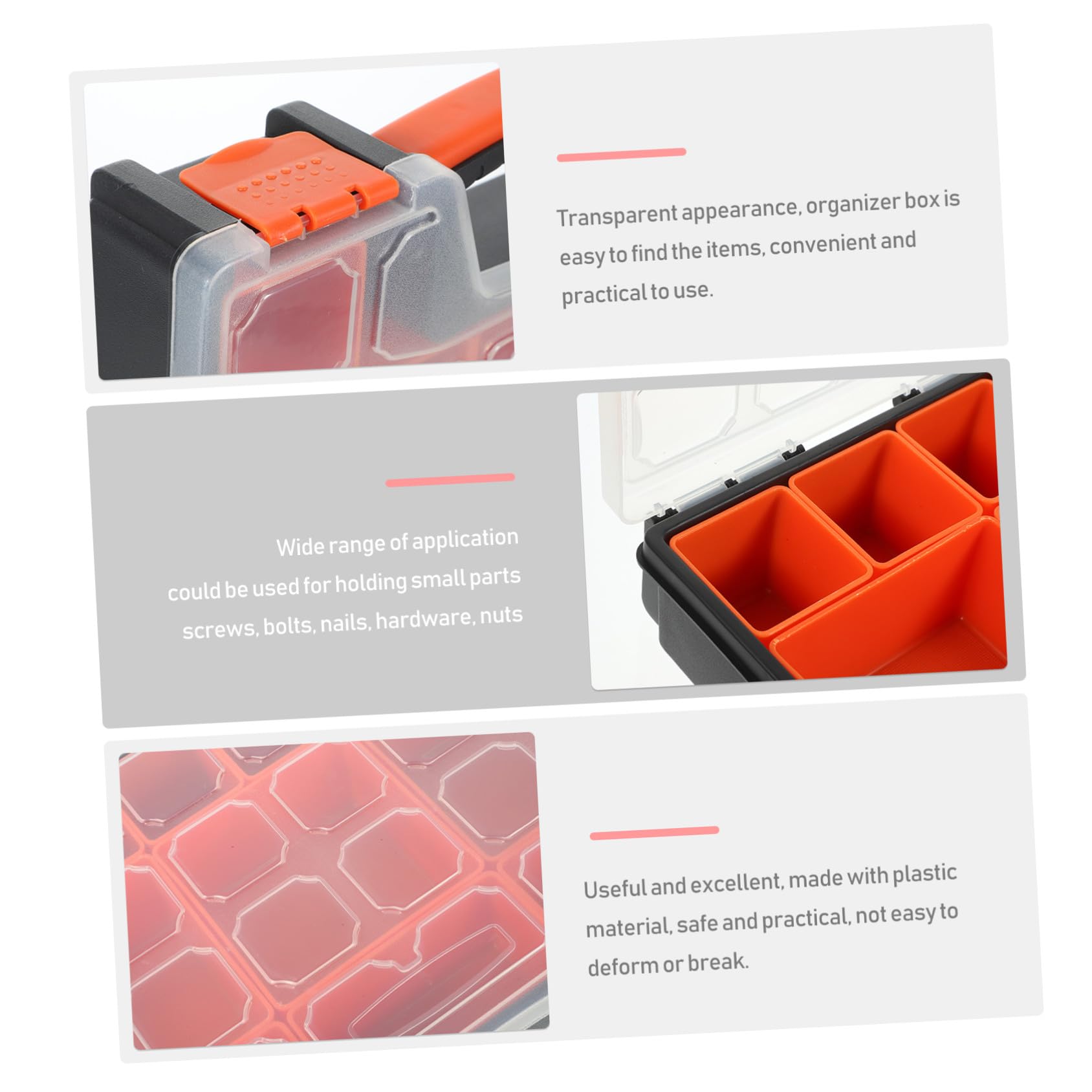 Scatola Portaoggetti in Plastica Trasparente con Scomparti Multipli Organizer Hardware per Bulloni e Piccoli Componenti Cassettiera Pratica per Stoccaggio Versatile