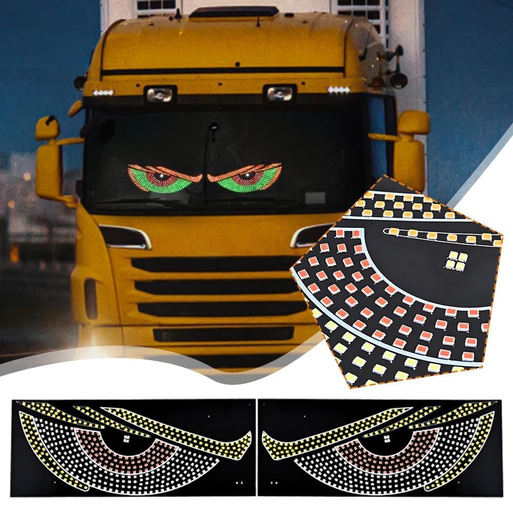 USB Dynamic Big Devil Eyes Light for Cars, Devil Eyes Light for Car Windshield, Led Lights, Easy To Install, Compatible, Flexible Dynamic LED Devil's Window (Style-B)