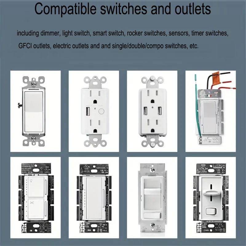 Image of Screwless Decorator Wall Plates 3-Gang Switch Outlet Electrical Cover Plate Unbreakable Thermoplastic Faceplate for Decorative Receptacle Outlet Switch, White (4 Pack)