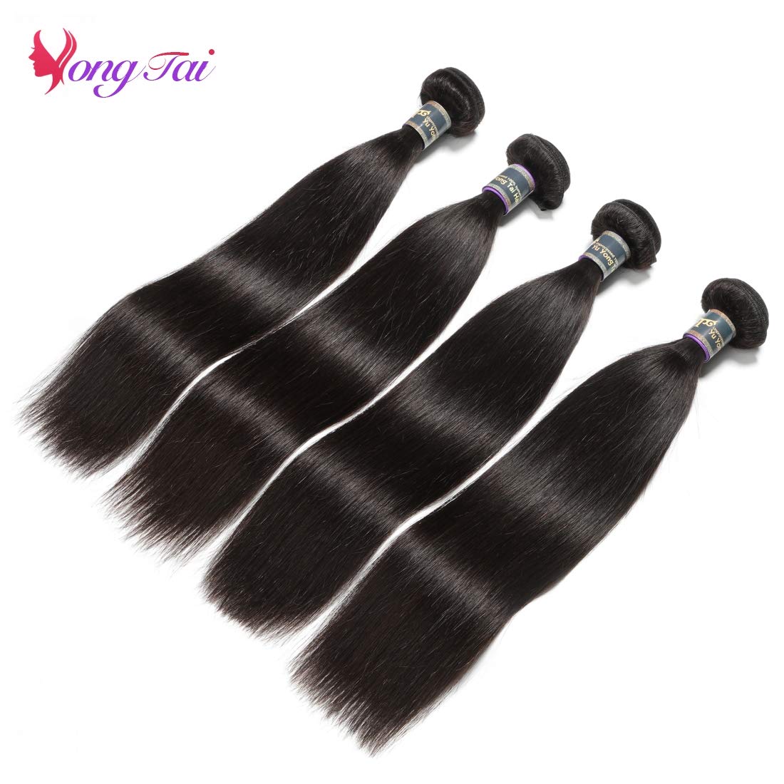 Malaysian Straight Virgin Hair 4 Bundles with Lace Frontal（26 26 26 26 +22) 9A Straight Human Hair Ear to Ear 13x4 Lace Frontal with Bundles 1B Color Unprocessed Human Hair Extension