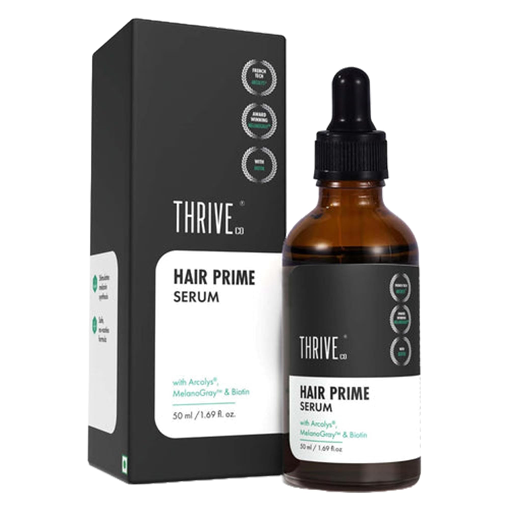Anti-Grey Hair Prime Serum | Reverse Greying Hair & Beard | Advanced Clinically Proven Treatment | With Arcedin® + Arcolys® +Biotin | Light-Weight, Non-Sticky | Men and Women | 50 ml