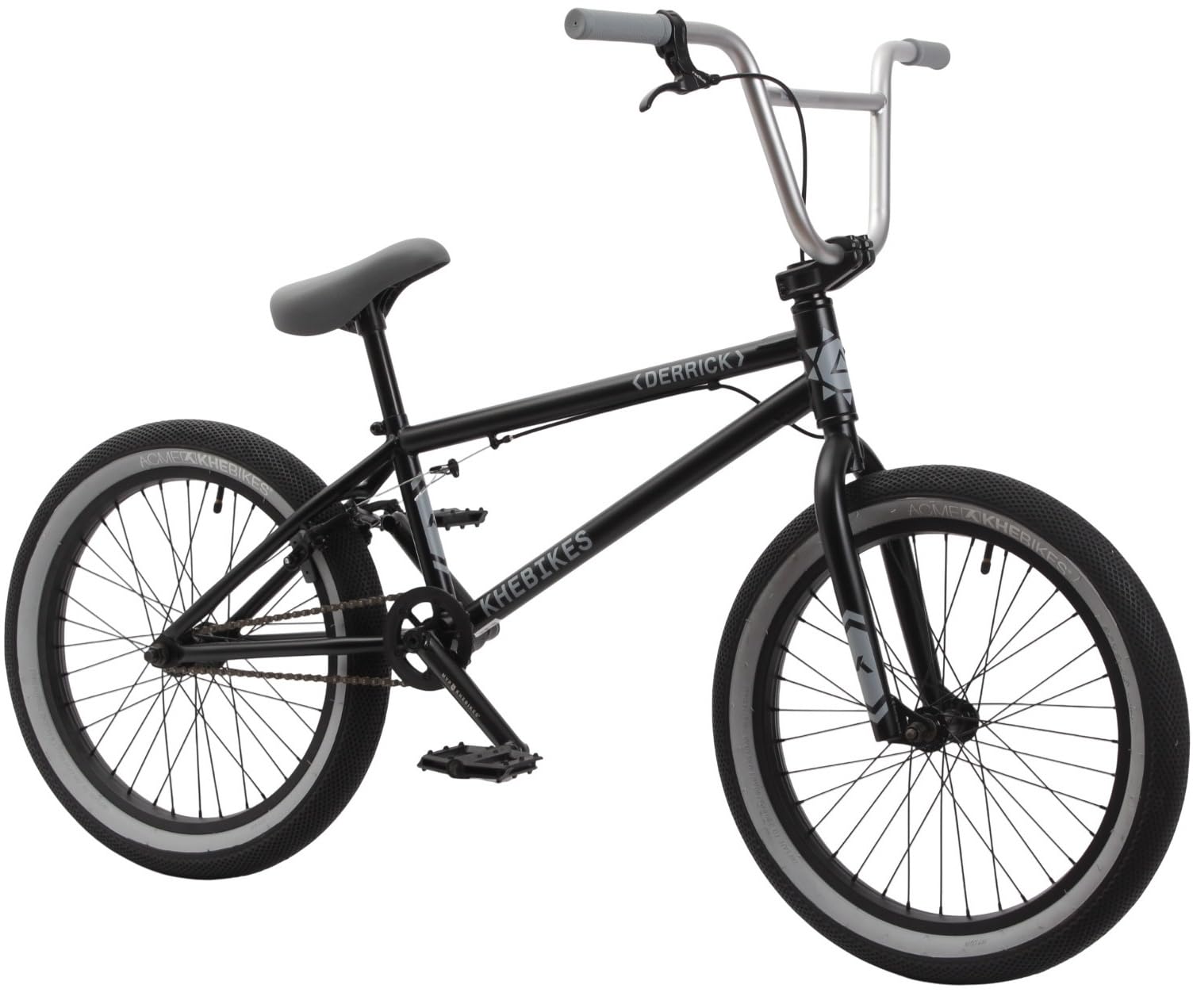KHEbikes KHE Derrick Vélo BMX 20", léger, 11,1 kg, BMX Freestyle pour débutants et confirmés, tube supérieur de 20,6", 2025, noir mat