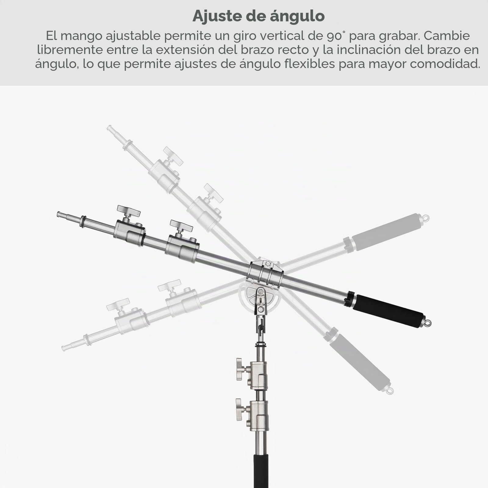 AMBITFUL MF-01 - Brazo cruzado de acero inoxidable pesado de 232 cm para estudio fotográfico, brazo de brazo de brazo de 94 cm a 232 cm, brazo cruzado para soporte en C | Soporte de luz ajustable de 37 a 91 pulgadas, ideal para soporte en C, soportes de l