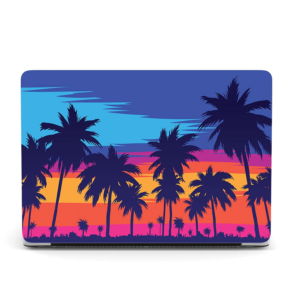 Hard Case Compatible with New MacBook Pro 15 Inch Case 2019 2018 2017 2016 Release Model A1990 A1707 with Touch Bar and Touch ID, Matt Plastic Hard Shell Cover Case - Palm Tree