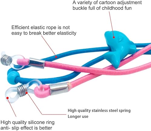 Miniatura 3 de ACKLLR 24 piezas de correas para gafas para niños, correas ajustables para gafas deportivas para niños, retenedor antideslizante para lentes de sol